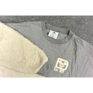 Disney Spirit Jersey Womens XS Gray Sherpa Fleece Long Sleeve Sweatshirt‎